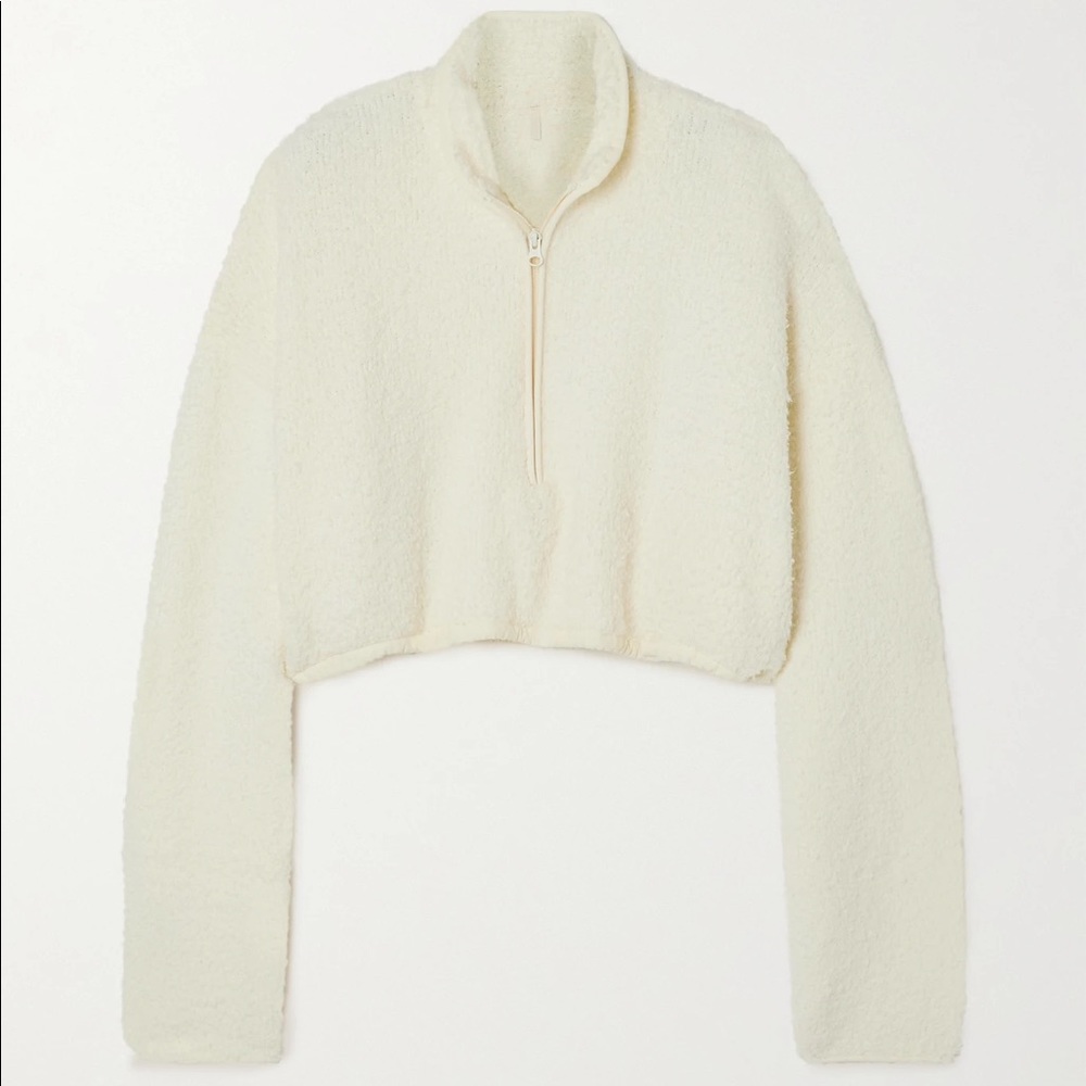 SKIMS Cozy Knit Cropped Pullover - Bone - Picture 3 of 5